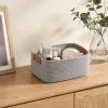 Grey woven storage basket, large-capacity household storage basket, living room and bedroom organizing basket details Picture
